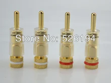 Free shipping 4Pc Furutech FP-202(G) Speaker Cable Gold Plated Banana connector Plug HIFI