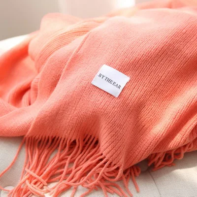 Orange Junwell высокое качество акриловое вязаное одеяло пледы весна осень сезон ручной работы мягкий диван кровать покрывало s плетеное - Цвет: Orange