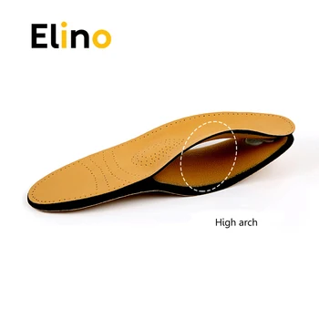 Elino Flat Foot Arch Support Insoles for Man Woman Leather EVA Orthopedic Corrector Breathable Pain Relief Massage Shoes Pads