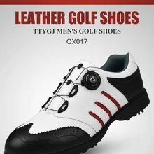 Новинка, Высококачественная профессиональная спортивная обувь, обувь для гольфа, Воловья шнуровка, мужские спортивные шипы, водонепроницаемый материал: Воловья кожа