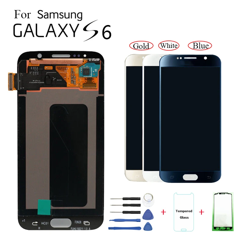 Tanie AMOLED lcd do samsunga Galaxy S6 G920F G9200 moduł wyświetlacza dla Samsung G920FD G920 G920W8 zamiennik ekranu wyświetlacza lcd