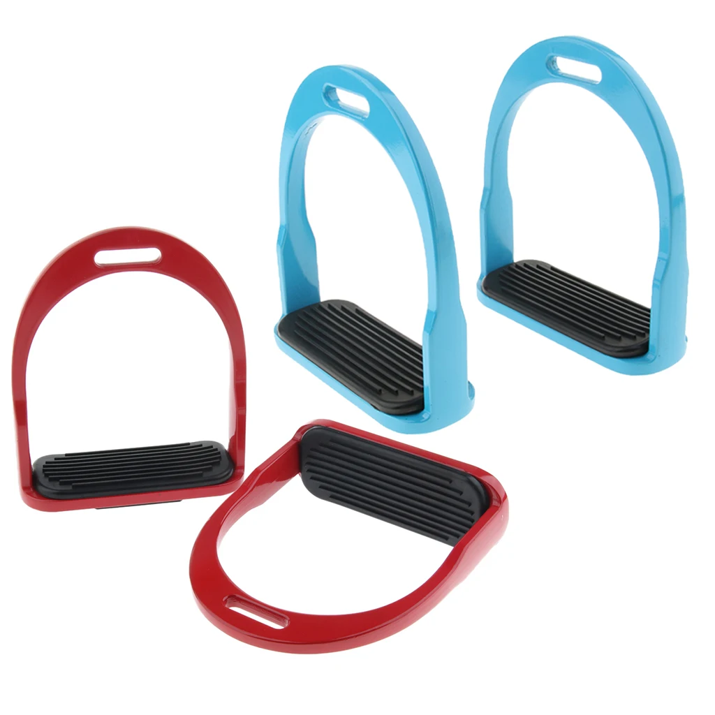 2019 2 Pairs Horse Saddle Aluminum Western Stirrups Tread Tack Men Women Riding Horse Riding Stirrups Body Protectors