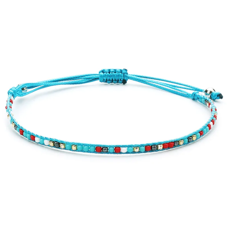 G.YCX Bohemia Multicolour Miyuki Delica Bracelet Femme Adjustable Bileklik Blue Thread Couple Matching Summer Jewelry | Украшения и