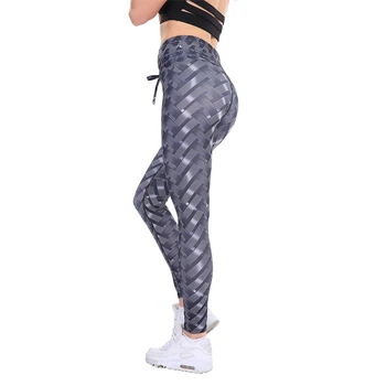

SALSPOR Imitation Weave Print Leggings Women High Waist Push Up Slim Workout Leggins Female Knitted Breathable Fitness Leggings