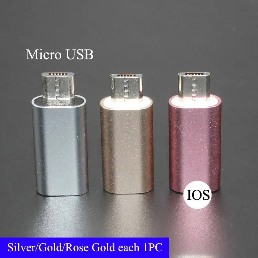 3 шт. для iPhone type-C адаптер для Micro USB/USB 3,0 type C для iPhone/Android кабель для передачи данных адаптер конвертер - Цвет: IOS to Micro