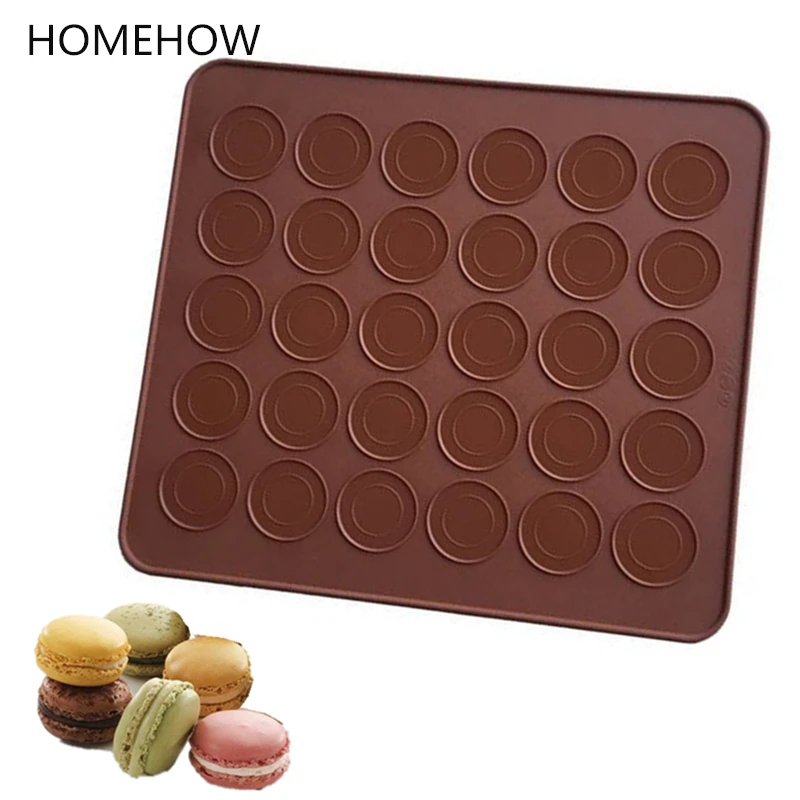 

1PC 30 Cavity Silicone Macaron Mat Round Shape 29*26cm Food Grade Silicone Macaroon Baking Sheet Mat Pastry Baking Pad Liner