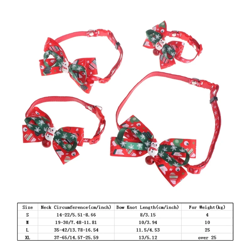 Рождественский Санта-Клаус Pet Dogs Cats Puppy Bell регулируемый галстук-бабочка галстук воротник