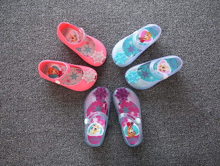 Disney Замороженные Эльза и Анна Принцесса обувь желе обувь импортный материал Студенческая обувь для девочек детские сандалии с мягкой подошвой