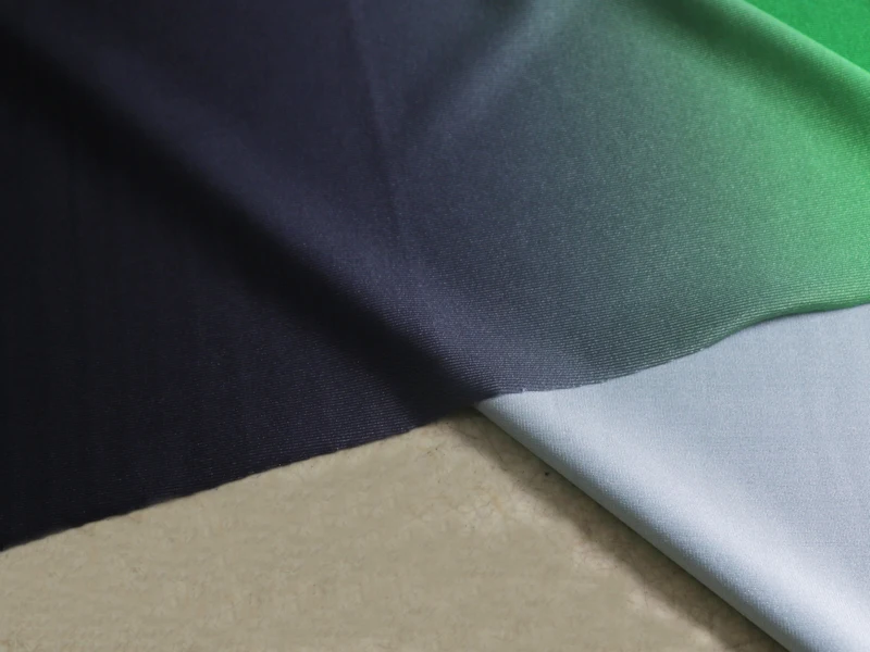 Королевский синий зеленый черный Омбре лайкра спандекс ткань для танцевальной одежды