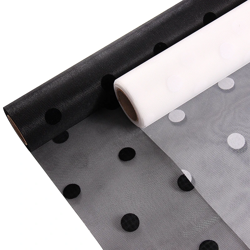 

50cmx5yard/roll Round Dot Soft Gauze Net Wrapping Paper Flower Bouquet Florist Supplies DIY Decor Valentine's Day Gift Wrap