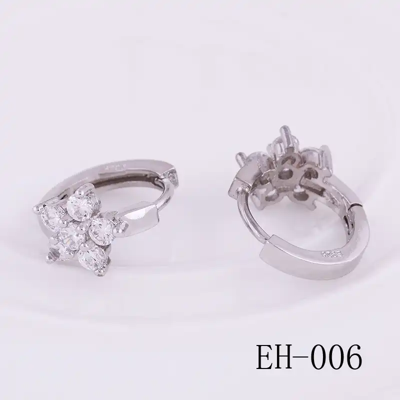 2017 Бесплатная доставка ювелирные изделия Han edition женские розы Циркон серьги и клипсы для ушей Джокер цветок оптовая продажа серьги производитель eh006