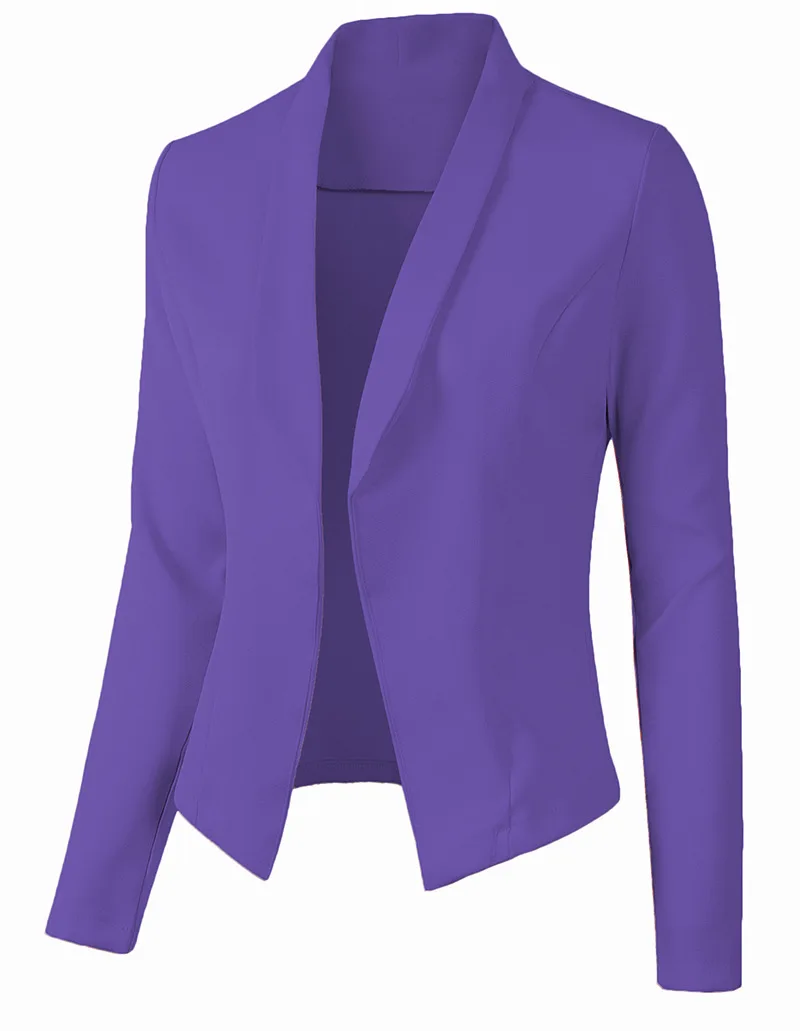 ZOGAA 9 Pure Color Women Work Office Lady Coat None Button Business Female Casual Slim Office Female Tops Jackets Hot Sale