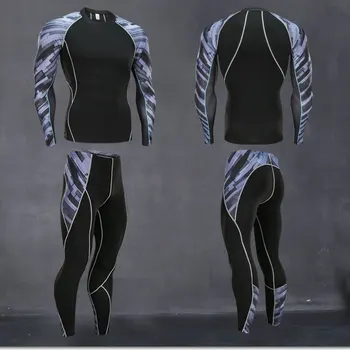 

Sweat Quick Drying MMA Thermal Underwear For Men Compression Quick Drying Long Johns Sets fitness Thermo shaper size S to 4XL