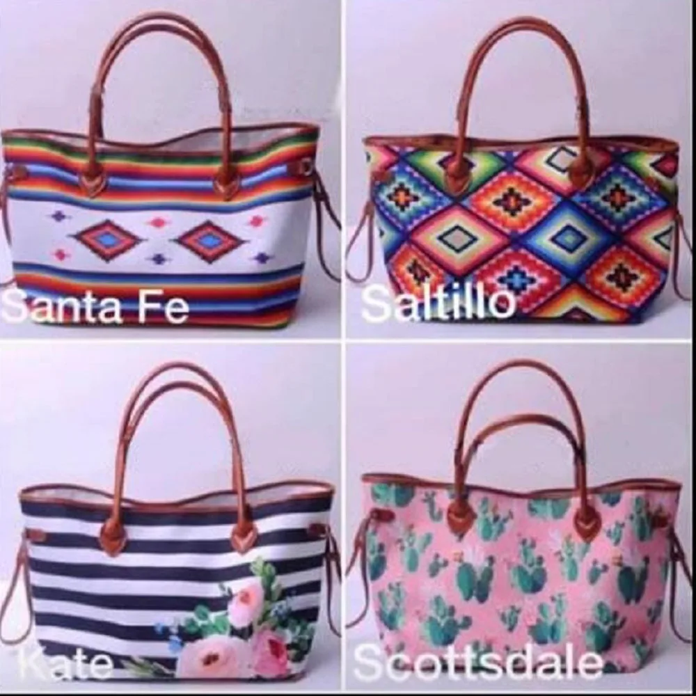 

Wholesale Domil Endless Stripe Flower Tote Bag Aztec Handbag Cactus Canvas Purse For Women DOM103696