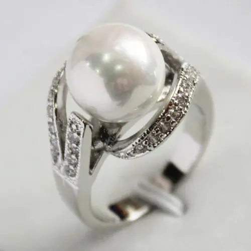 

Hot sale new Style >>>>12mm South Sea shell pearl Jewelry Ring Size 6 7 8 9 AAA