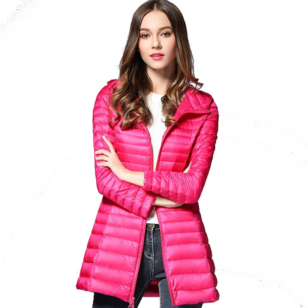 astounding  Women Down Coat 2019 New Winter Warm Hooded Jacket Ultra Light 90% Duck Down Jacket Warm Parka Casu