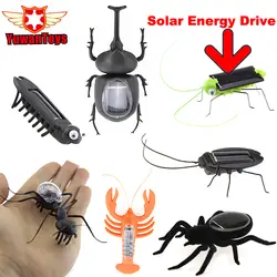Горячие паук на солнечной энергии Ant таракан кузнечик солнечной энергии насекомых солнечной новые смешные игрушки Мини зеленый роботы
