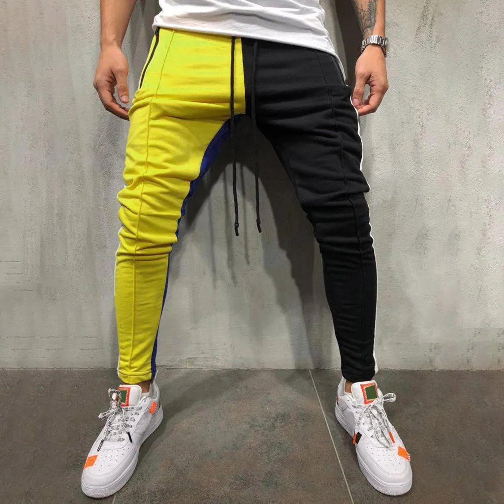 

Pants Men 2018 Trousers Men Casual Patchwork Color Loose Sweatpants Track Jogger Pants Pantalon Homme