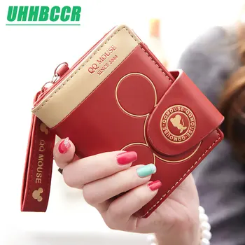 

Women small wallet cartoon mickey cute coin purse hasp card holder womens wallets and purses female wallets famous brand