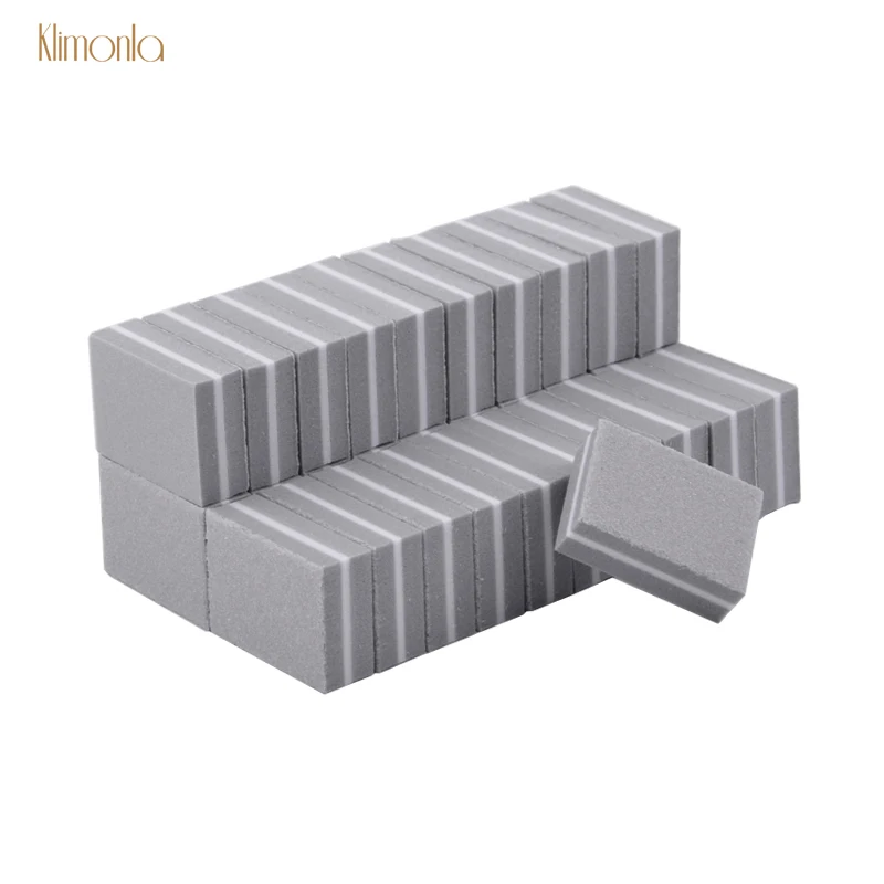 

50pcs/lot Double-side Nail Art Buffer File Mini Gray Nail Sanding Polish Blocks Cuticle Remover Nail Accessories Tools