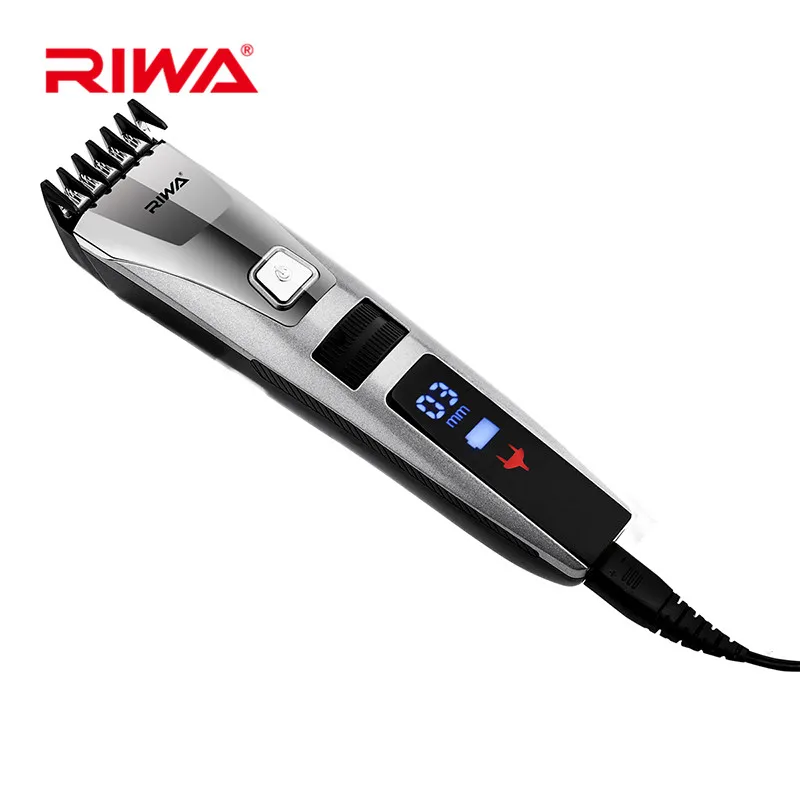 Riwa Quick Charge Men's Hair Trimmer Machine Cordless LCD Display Clipper Styling Haircut Cutter for Baby&Adult