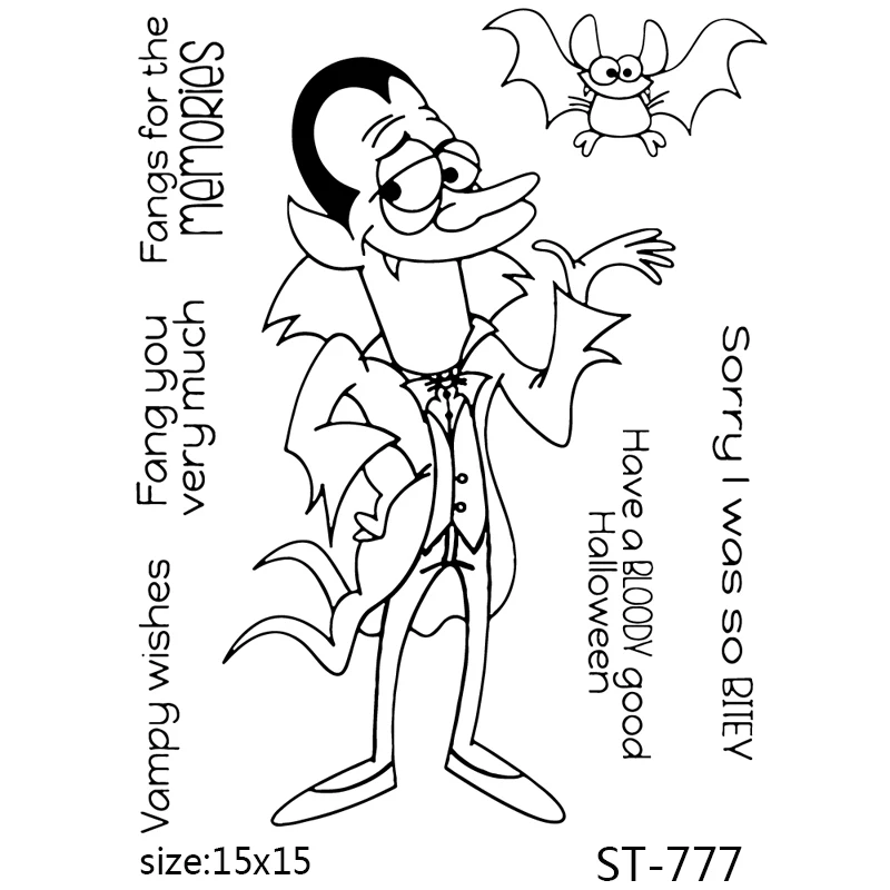 

AZSG Cartoon vampire Clear Stamps/Seals For DIY Scrapbooking/Card Making/Album Decorative Silicone Stamp Craft