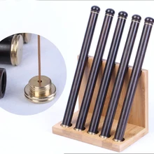 Натуральный черное дерево черного сандалового дерева деревянный бочонок для благовоний черная деревянная трубка с чистым медным декором для 21 см(7 дюймов) палочка для благовоний