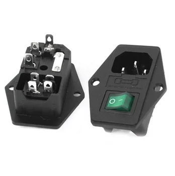 

1pcs 10A 250V Inlet Module Plug Fuse Switch Male Power Socket 4 Pin IEC320 C14
