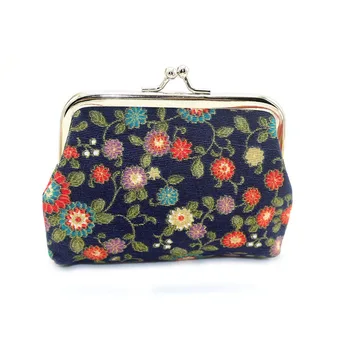 

Sunflower Print Women Cash Coin Purse Kiss Lock Fashion Mini Wallet Card Bag