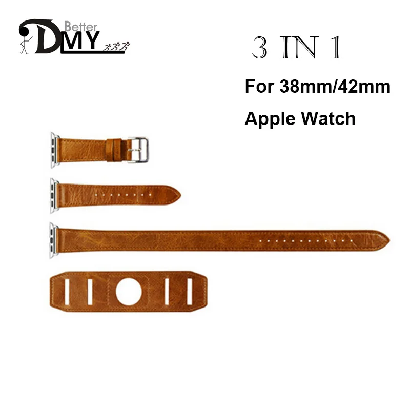 DMY High quality 3 in 1 Cuff Single Double Tour wraps strap for apple watch band