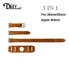 DMY High quality 3 in 1 Cuff Single Double Tour wraps strap for apple watch band