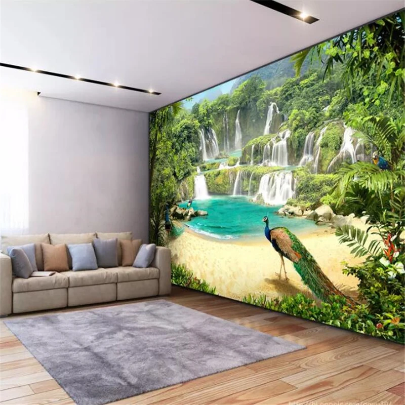 3D фотообои beibehang на заказ Настенные обои с изображением водопада озера пейзажа
