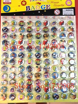 

New 5sets (108pcs/set0 Cartoon Japanese Anime Pin Badges,Round Brooch Badge Kids Clothing Accessories 2.5cm Free Shipping