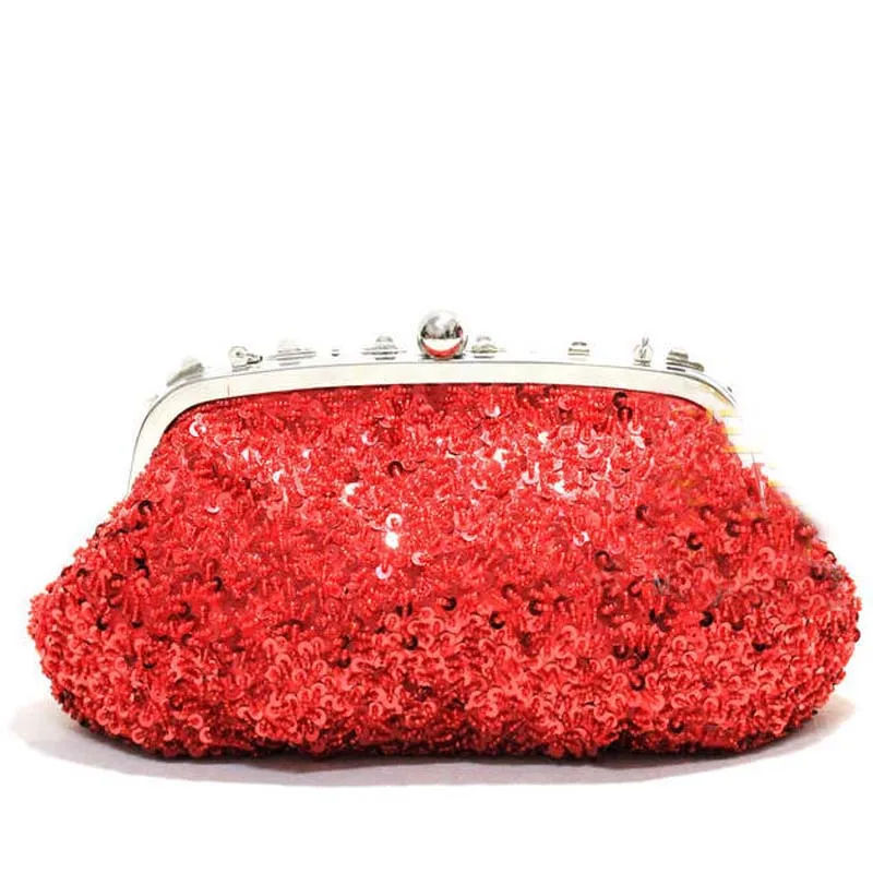 

New Diamond Full Of Beads Sequins Handbag Gorgeous Red Bride Purse Gift Bag Retro Bag Women's Evening Bags Sac Mujer Bolsas Gift
