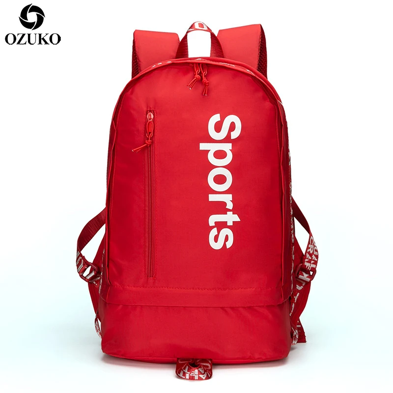 

OZUKO Fashion Multifunction Sport Backpack For Women Men Casual Laptop Backpack Teenage School Bag Travel Mochila With Shoes Bag