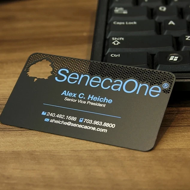 

Steel black metal custom business card