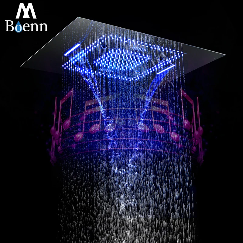 Bluetooth Music Showerhead LED Light Shower Music Waterproof Speaker Showerhead Waterfall,Misty Bathroom 304SUS Showers 60*80cm Bluetooth Music Showerhead LED Light Shower Music Waterproof Speaker Showerhead Waterfall,Misty Bathroom 304SUS Showers 60*80cm