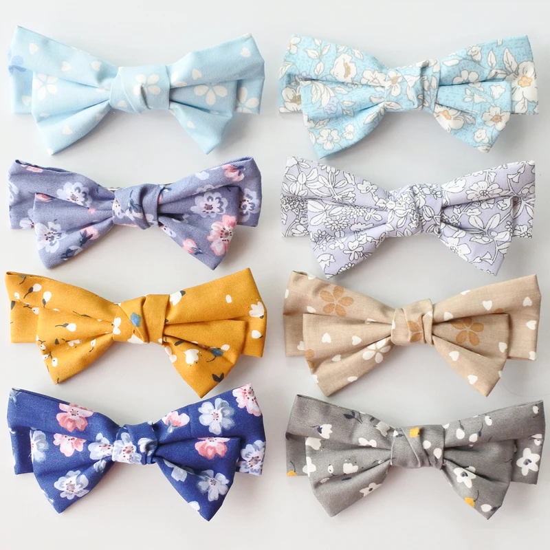 

Girls Large Bow Hair Clips Handmade Flower Print Boutique Hair Bows Hairpins Floral Barrettes Women Head Accessories For Adult