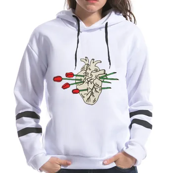 

Topjini 2018 Spring Women Hoodies Brains Rose Popsicles Print Sweatshirts Harajuku Female Long Sleeve Hooded