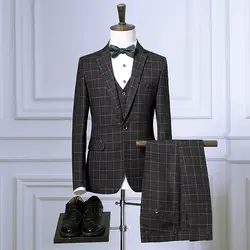 2018 high-end мужская верхняя одежда костюм из трех предметов в стиле «Джокер» сетки к деловому костюму