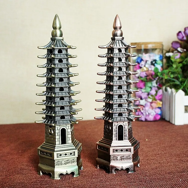 Подлинная башня wenchang Украшение 9 слоев и 13 слоев бизнес подарки мебель для дома Декор металлические строительные модели ремесла