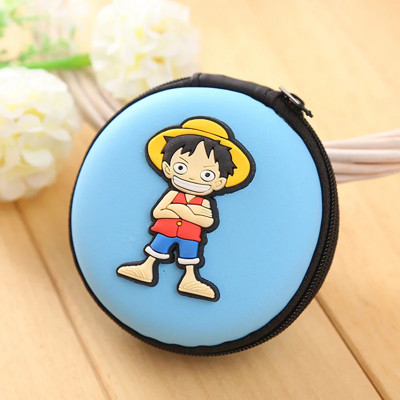 Fashion Silicone Coin Purse Cartoon Anime One Piece Earphone Organizer
