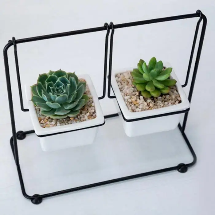 Nordic Geometric Flower Pot Wire Frame Swing Succulents Flowerpot Ornaments Telaio per filo da fiori nordico BDF99