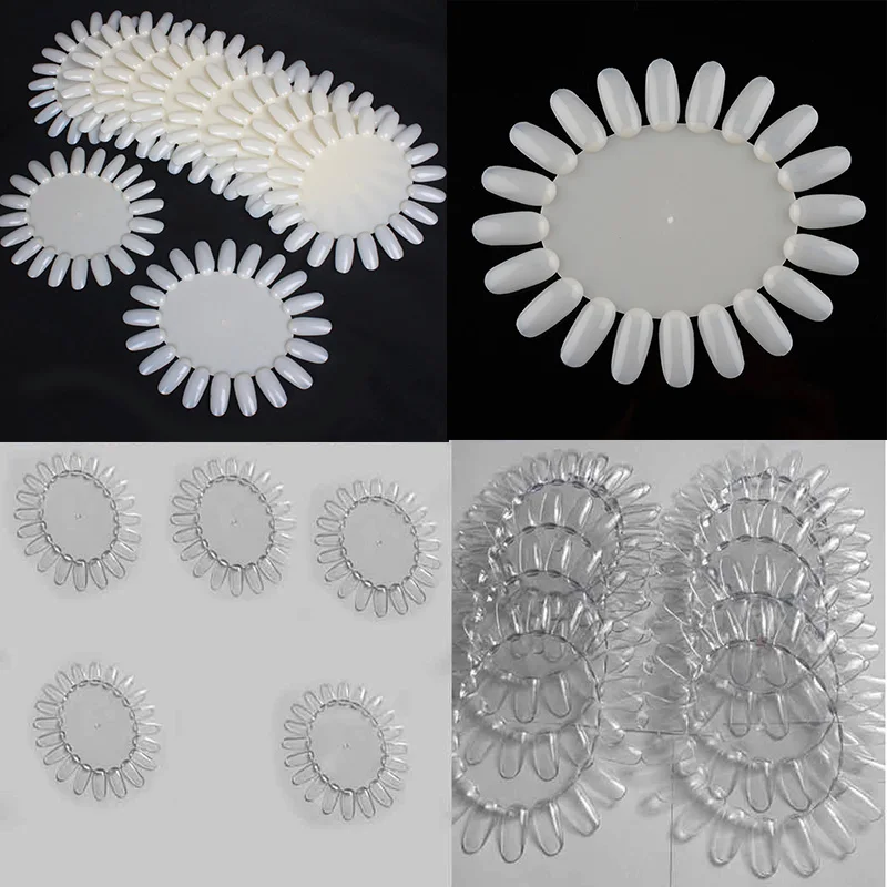 

ELECOOL 1PC Nail Art Tips Comestic Practice Round Wheel Polish Acrylic Display Decor 2 Colors