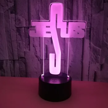

Cross 3d Lamp Colorful Touch Led Usb Visual Nightlight Novelty Luminaria Usb Led 3d Light