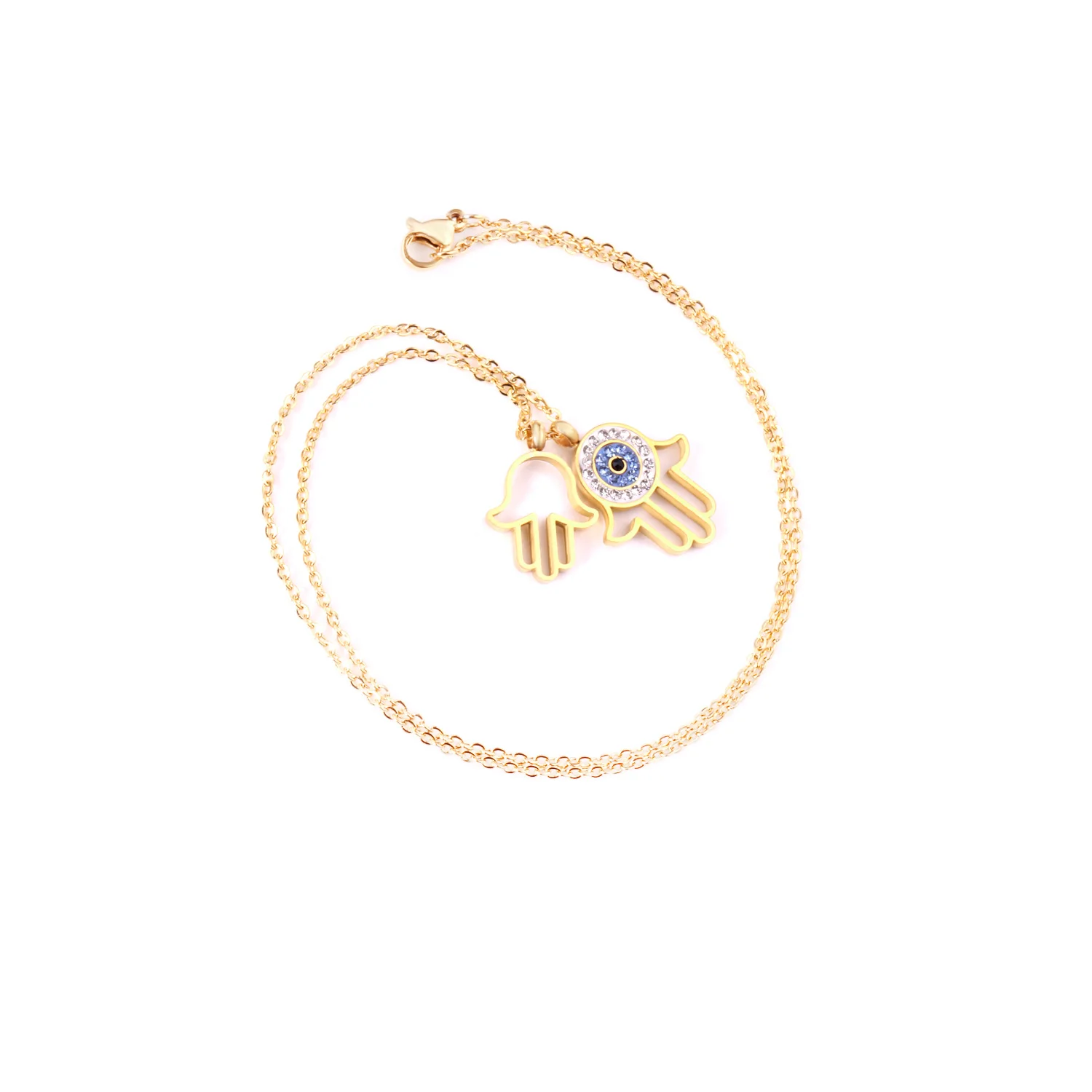 LUXUSTEEL ошейники Mujer 2020 подвеска с амулетом Хамса ожерелье кубическим цирконием