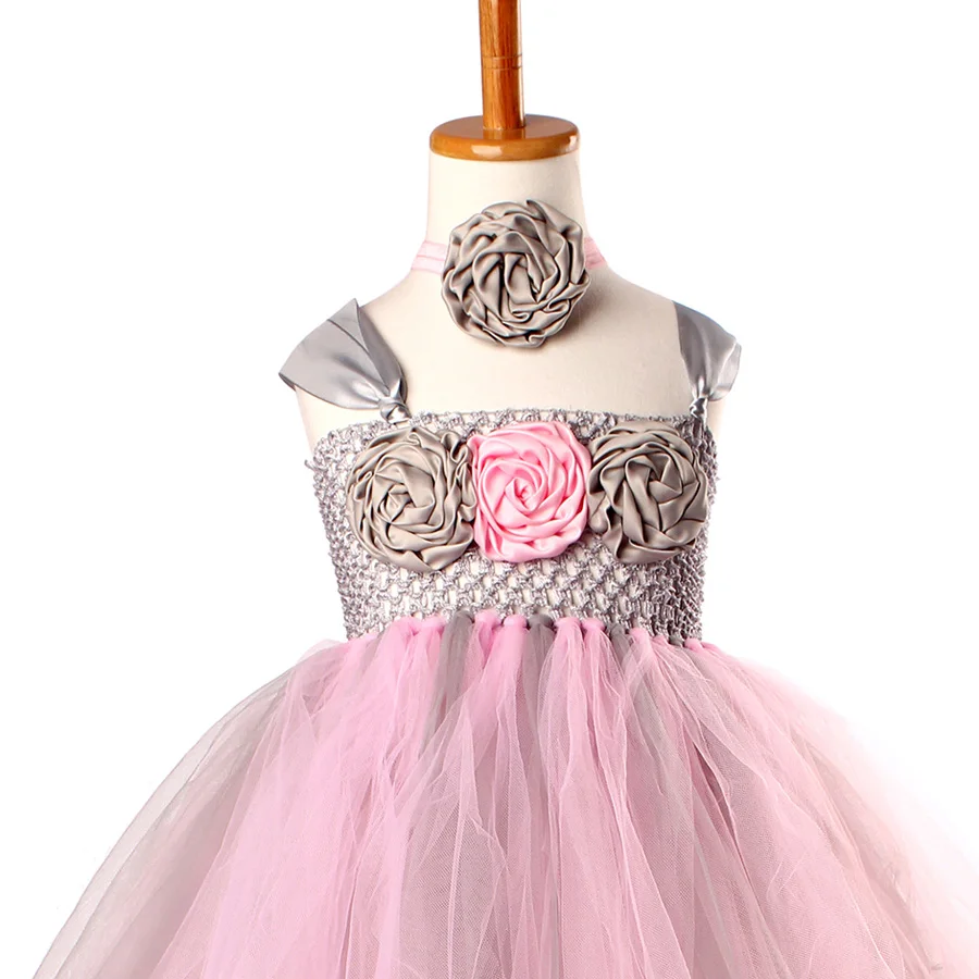 Fashion Flower Girls Tutu Dress Princess Children Baby Tulle Party Dresses Boutique Kids Girls Pageant Wedding Ball Gown Dress (1)