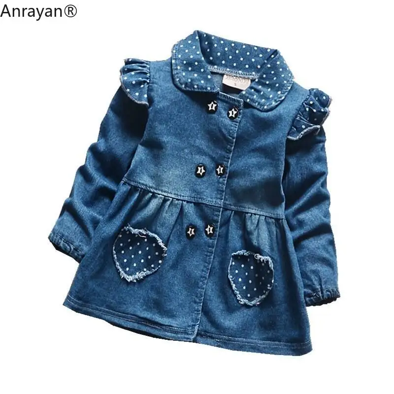

Children Girls Dresses Jeans Blue casual Dress Spring Autumn Brand Baby Cotton Long Sleeve Dresses Fashion Kids Toddler Clothes