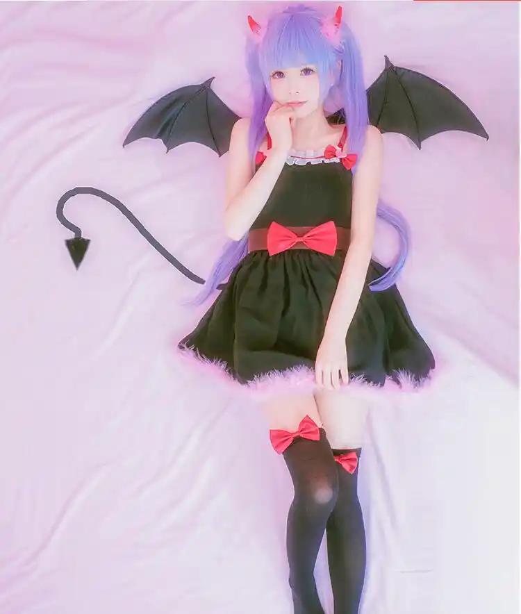 新しいゲーム アニメコスプレsuzukaze青葉cosハロウィンパーティー男性女性日本ロリータ小悪魔コスプレ衣装ない翼 Anime Costumes Aliexpress