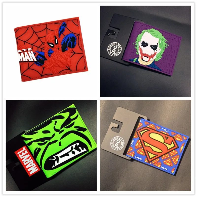 

NARUTO Pokemon Silica gel Wallet Cartoon Purses 3D Pattern Printing Comics Superman Wallet Money Bag Card Holder Wallet